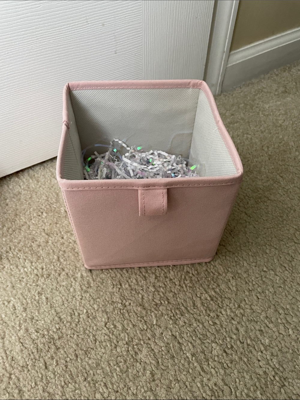 Pink Fabric Storage Cube Bin - Collapsible Organizer